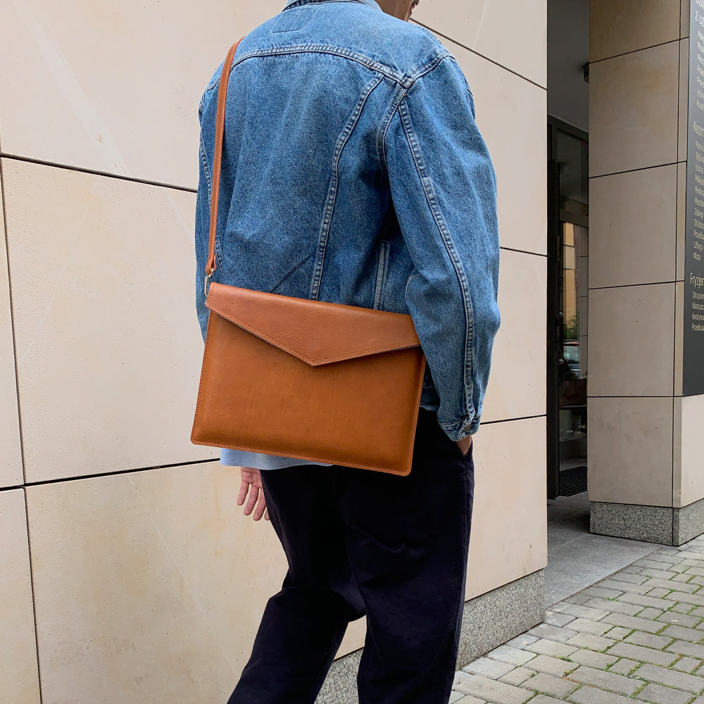 Leather MacBook Bag with Adjustable Strap